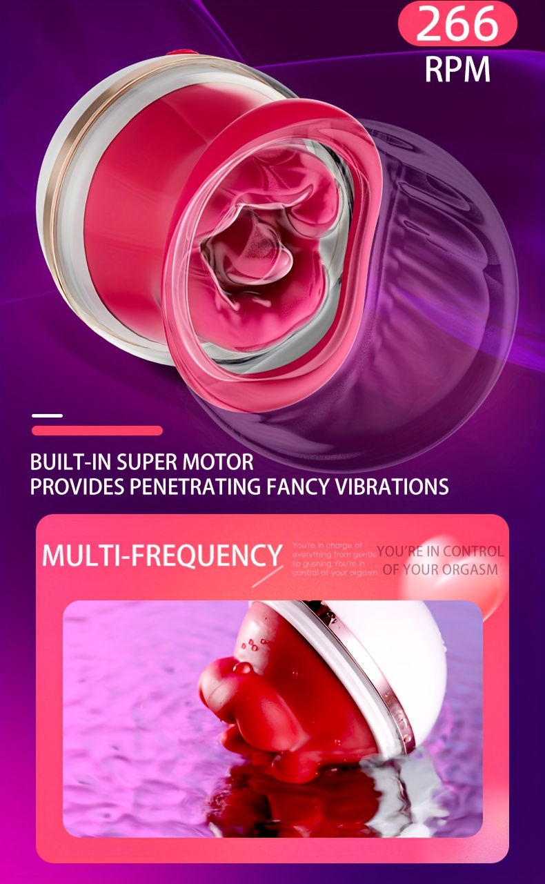 1Pc Mouth Licking Sucker for Couples Sex Life, Female Tongue Licking and Suction Vibrator, 3 Suction Vibrators, 5 Vibration Methods, Nipple Type Toy Clitoral Vibrator, Sex Toy Type Stimulator Nipple Type Toy G-Spot Vibrator, Female Adult Sex Toys