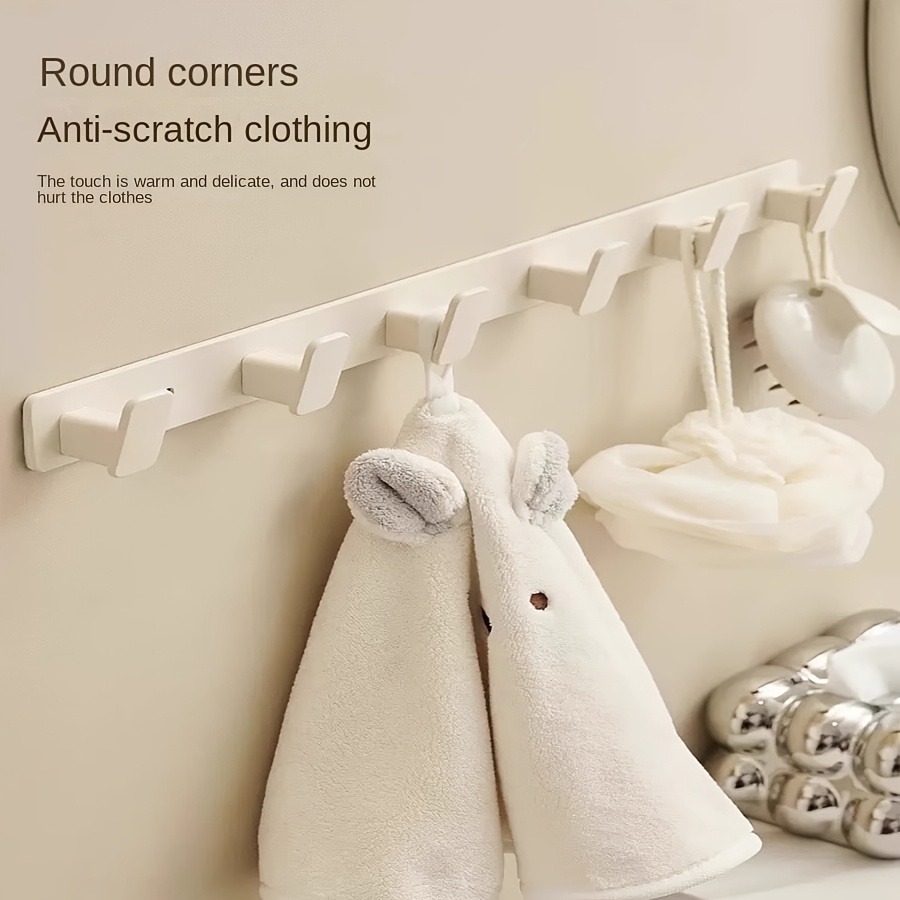 

Chic White Cast Iron Wall-mounted Hook - Anti-slip, Multi-use For Coats, Hats, Keys & More - Entryway Storage