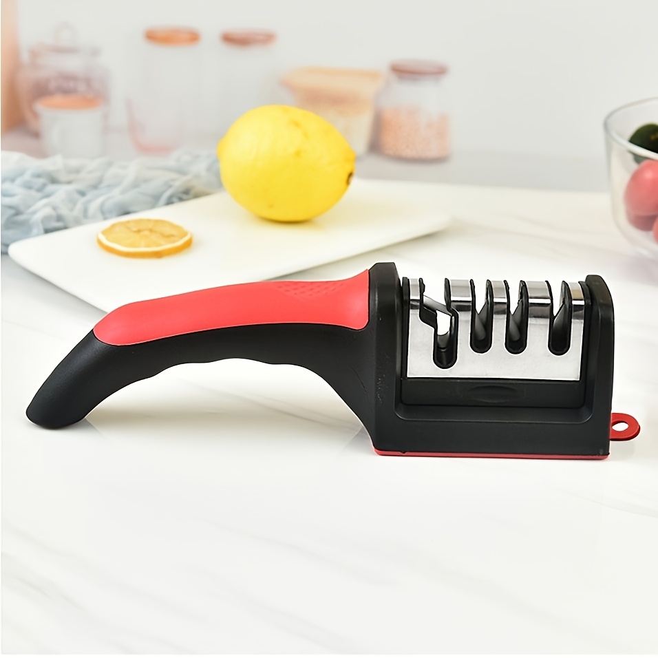 aiguiseur de couteaux de cuisine professionnel à 4 étapes - à aiguiser en tungstène et céramique diamantée pour chefs détails 0