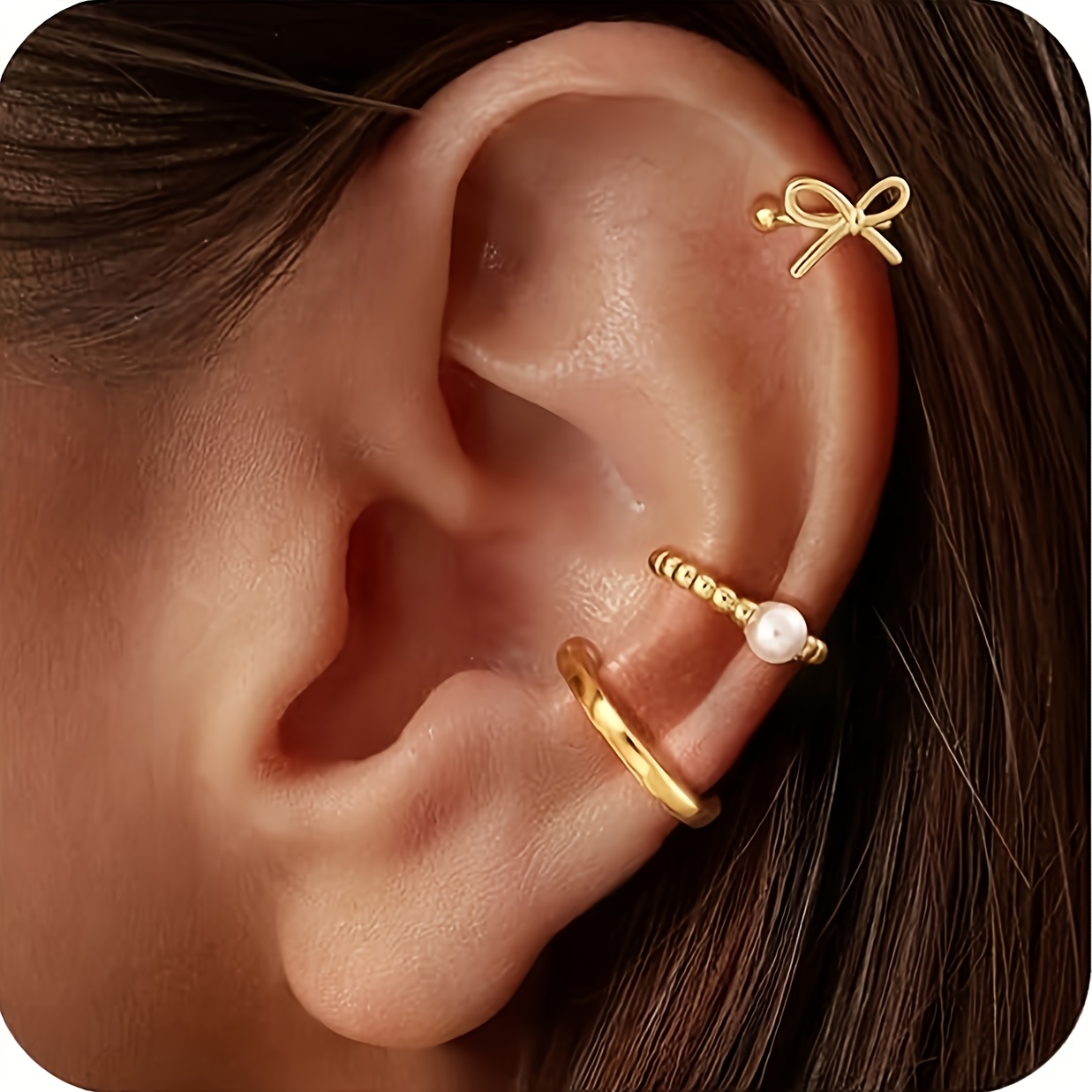 Women's Dainty Ear Cuffs Clip-On Earrings, Trendy Design