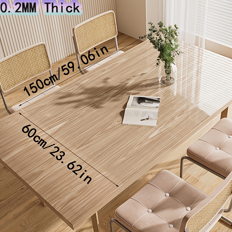TEMU Paquete de 1 pieza, mantel de PVC transparente ultrafino, protector de mesa, tapete para de , para cocina, comedor, oficina, fiestas, protección