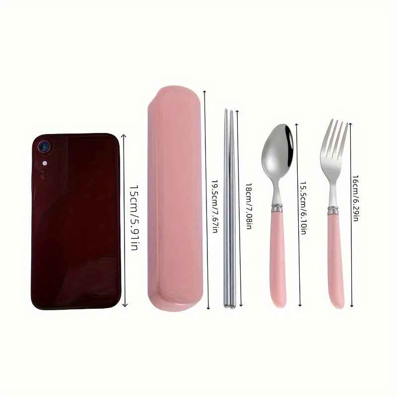 polishing stainless steel portable cutlery set with storage box   daily use of picnic camping and camping cookware Product details 3