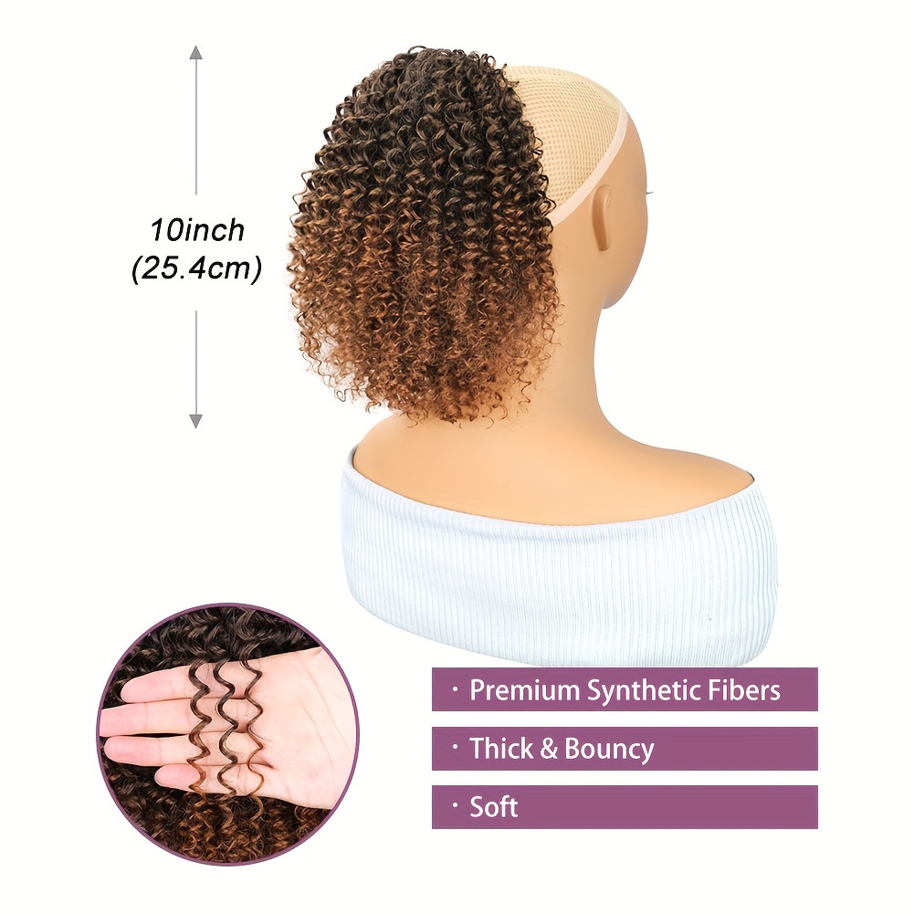   10 short afro   drawstring ponytail   synthetic clip in hair extension high temperature fiber   for all women ponytail hair extensions details 3