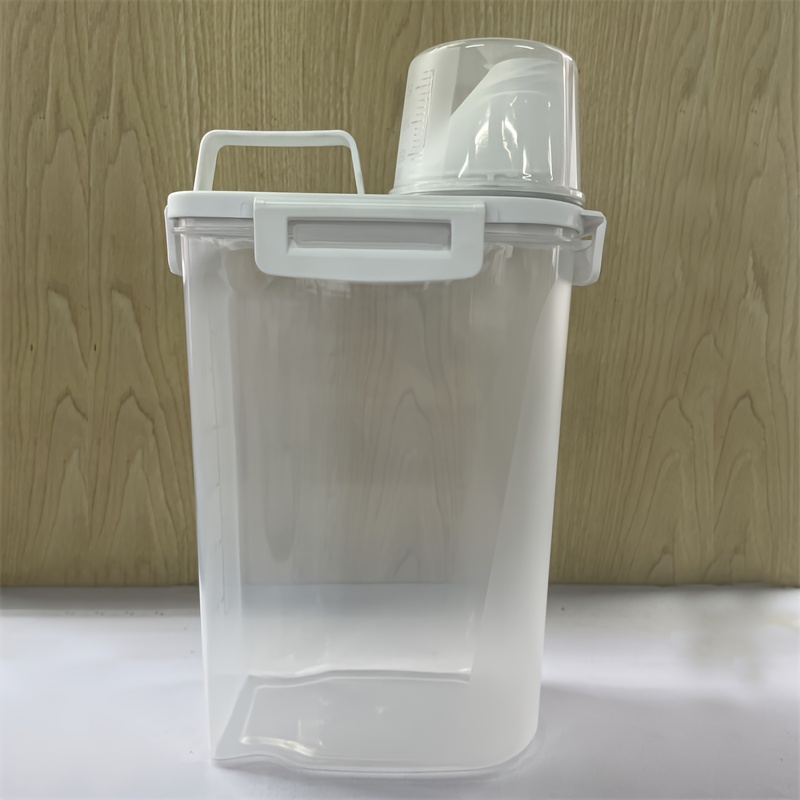   4pcs 2 5l 84oz sealed food storage box rice storage jar for kitchen   clear stackable kitchen organizer se Product details 5