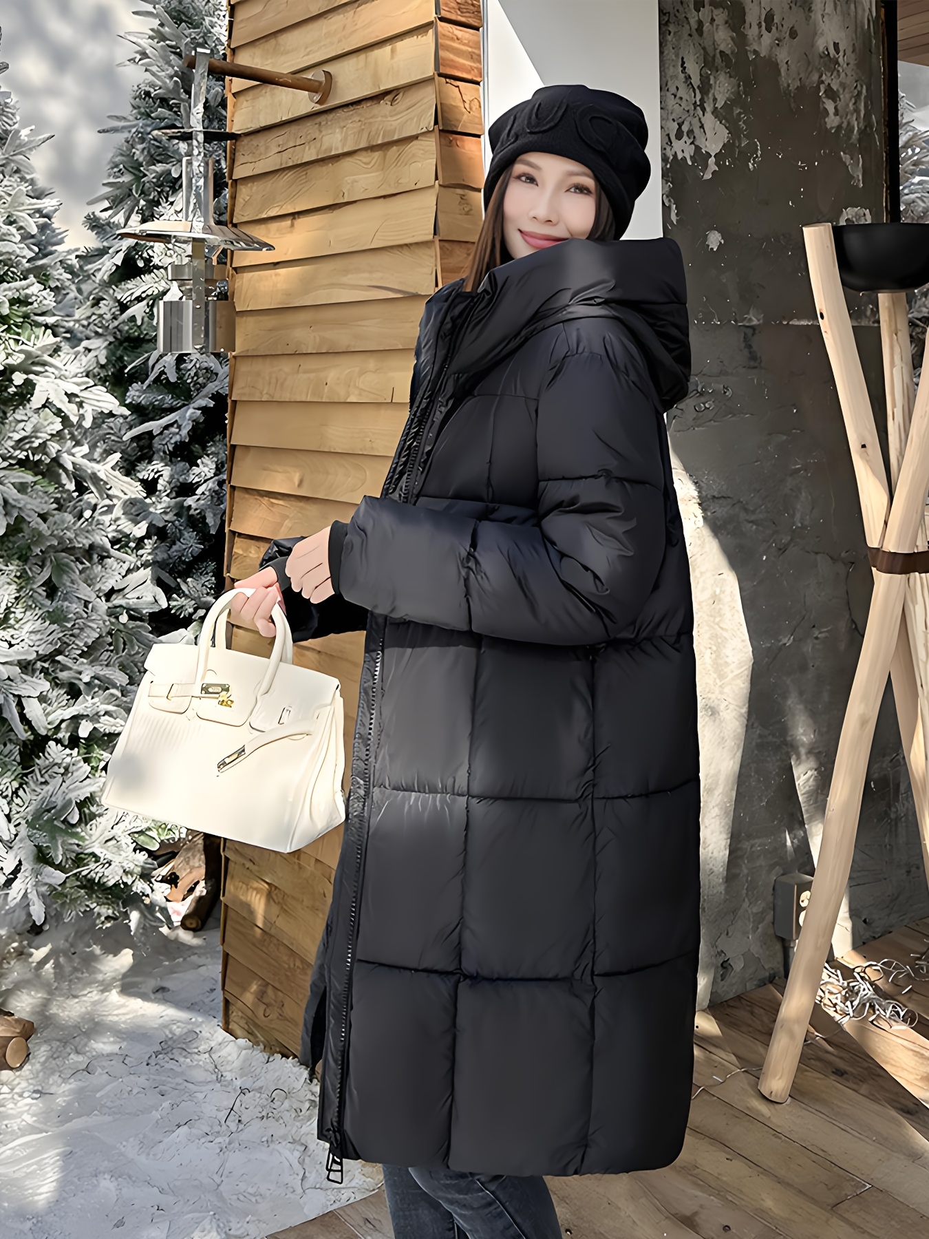 Veste Longue Femme Hiver - Manteau Chaud Avec Capuche Léger Et Confortable