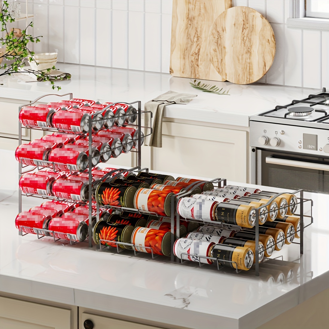 

2 Tier Can Organizer Stackable Dispenser Rack, Beverage Rack Soda Can Dispenser Organizer For Refrigerator And Pantry