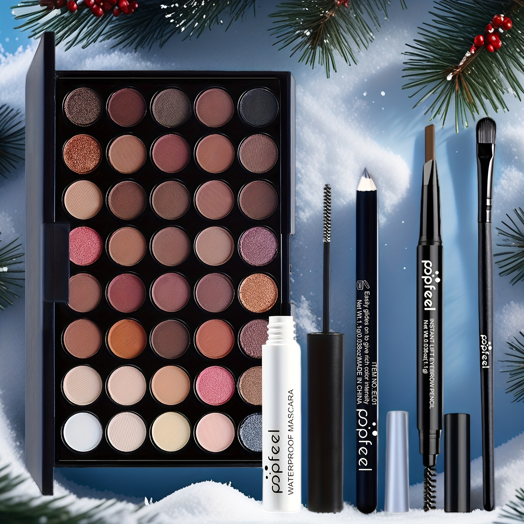 POPFEEL Eye Set with 40 Eyeshadows, Mascara, Eyeliner, And Eyebrow Pencil, Perfect for Mother'S Day Gifts.