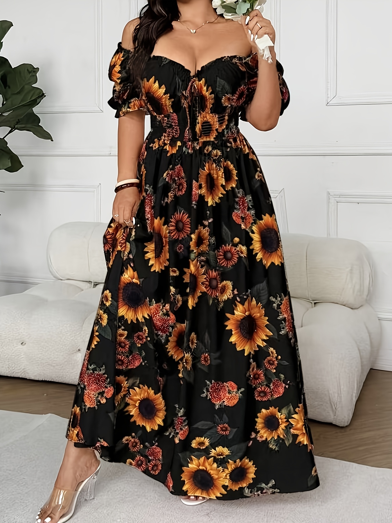 plus size plus size womens holiday sunflower