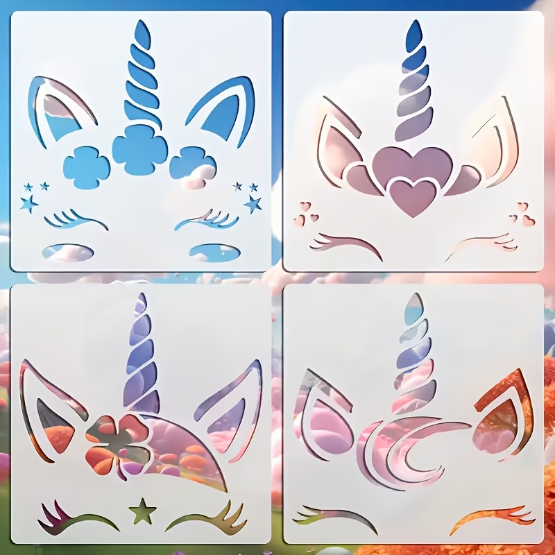 Image of Unicorn Stencil, 3.94 Inches, Washable, , Reusable, Suitable For Scrapbooking, Paper, Photo Frames, Fabric, Diy Crafts, And Other Applications