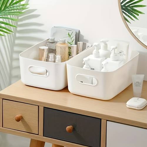 lot de 5 de rangement empilables en plastique | poignées creuses, plusieurs tailles, convient pour , de bain, , lorganisation de