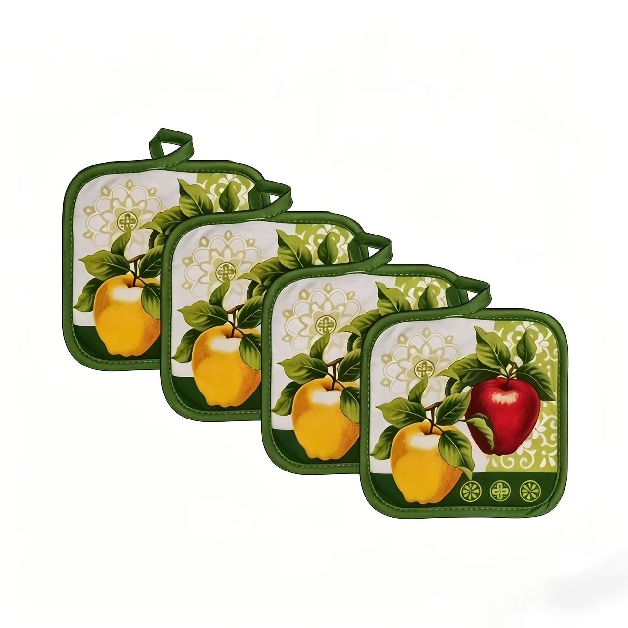 4pcs, Stylish Sunflower Pineapple Chrysanthemum Kitchen And Living Room Pot Mats, Bowl Mats, And Placemats