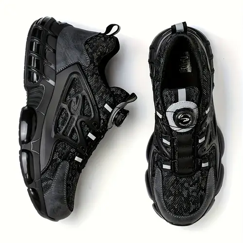 durable build mens durable anti puncture work sneakers black gray elastic lace up breathable fabric safety shoes with secure closure for hiking outdoor activities hiking boots