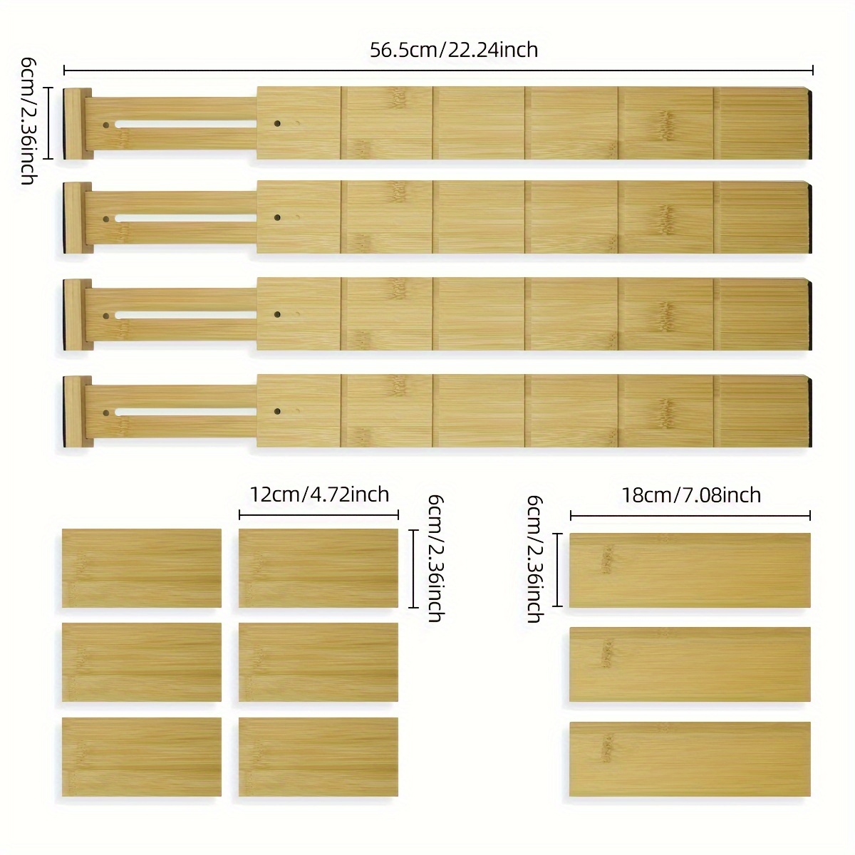 Adjustable drawer organizer dimensions reference