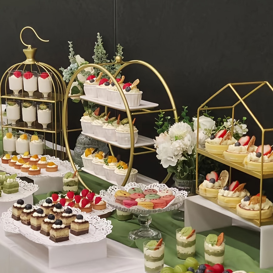 golden dessert display stand for pastries snack trays cold dishes tea   cake stands and afternoon   0