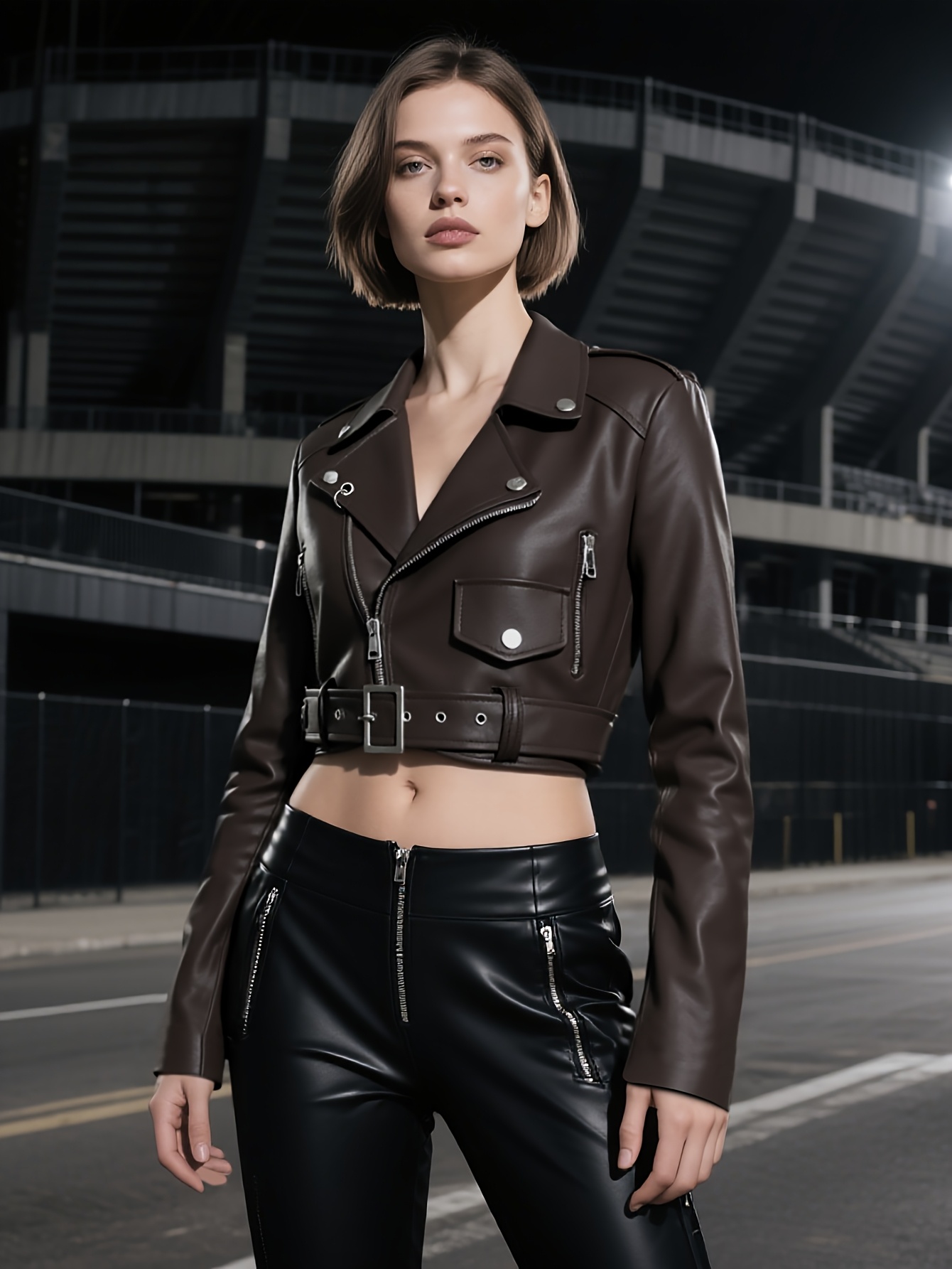 faux leather jacket womens spring autumn easy imitation faux