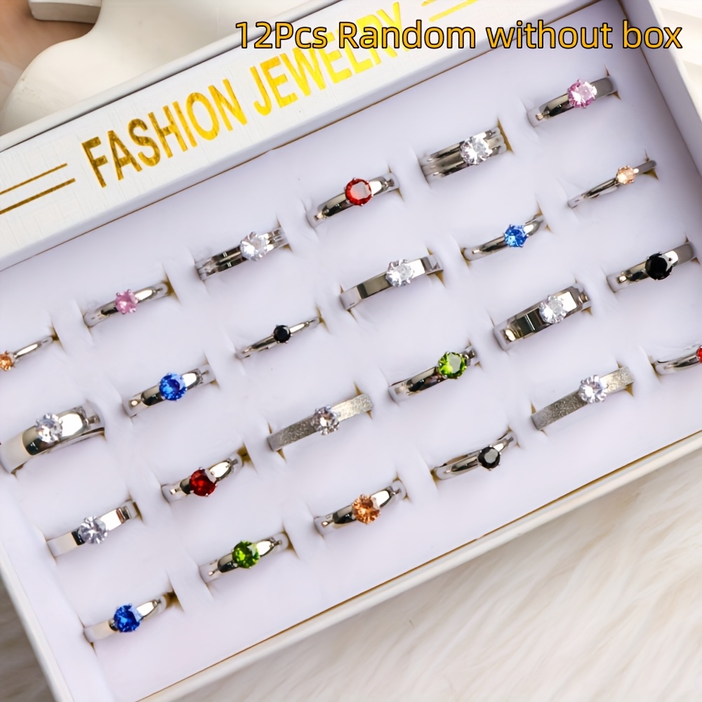 12pc Elegant Stainless Steel Rings Set for Daily Wear