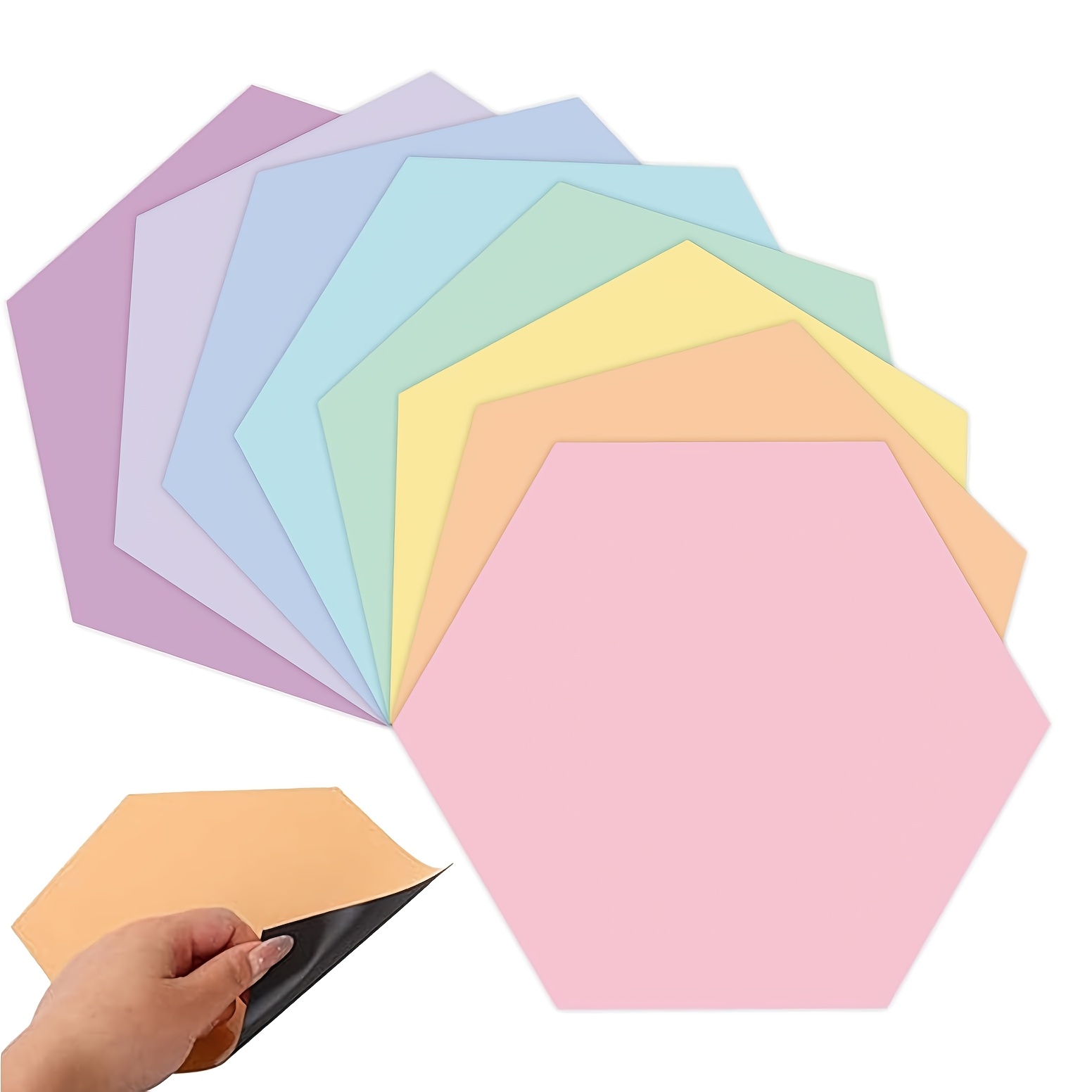 TEMU 8pcs Hexagonal Magnetic Dry-erase Whiteboard Panels - Wall-mountable Suitable For Classroom, Office & Use, Reusable Magnetic Board With Magnetic