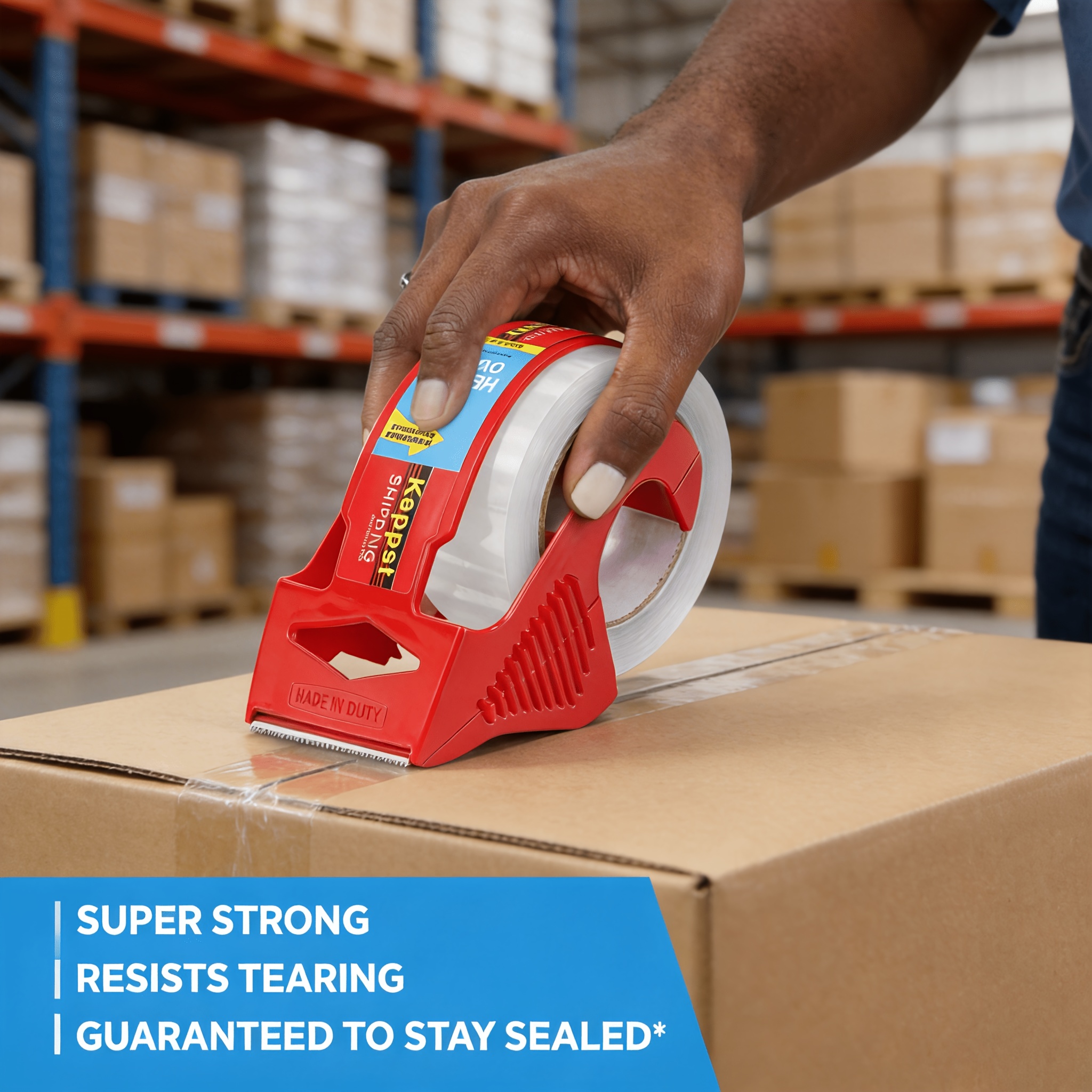 Heavy-Duty Packing Tape Set with Red Cutter