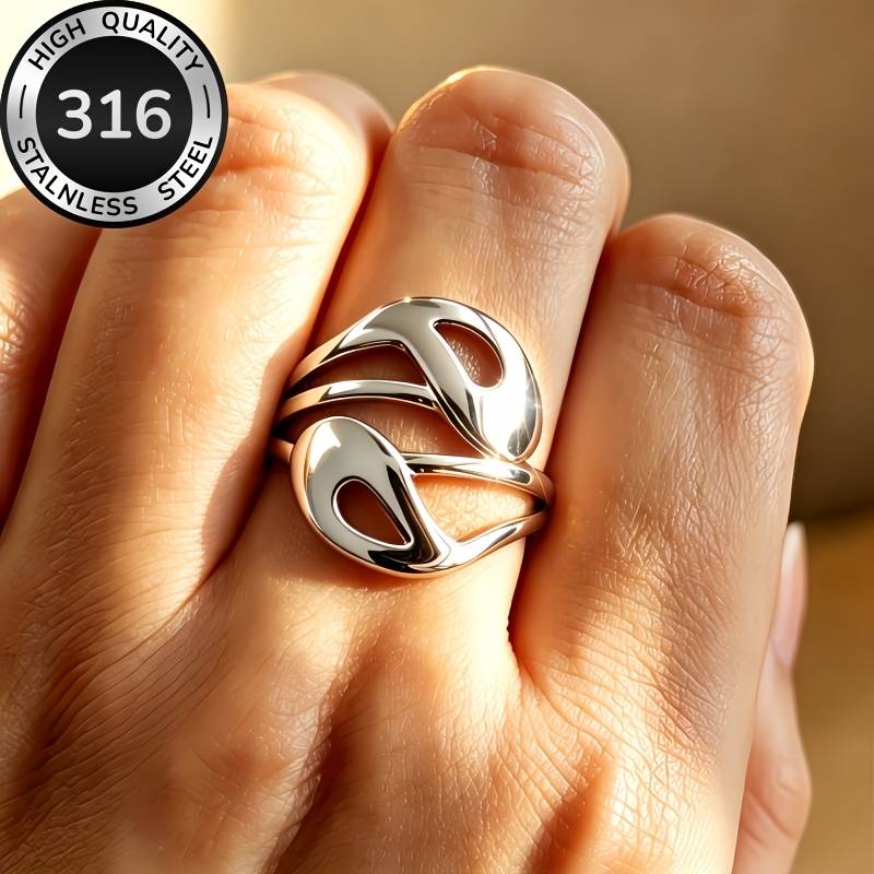 Women's Hypoallergenic Stainless Steel Adjustable Open Ring