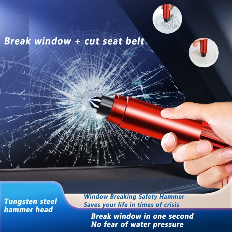 in 1 Glasbrecher-Rettungswerkzeug Schlüsselanhänger Nothammer  Rettungshämmer mit Fensterbrecher und Sicherheitsgurtschneider für Autos  (Farbe: Rosa) longziming