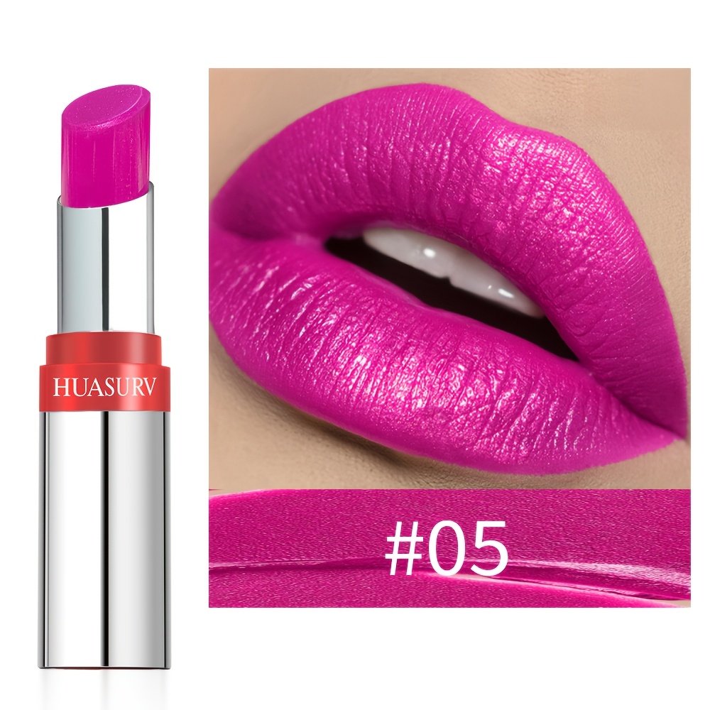 Image of [mother's Day Gifts][holiday Gifts][1pc] Huasurv Colorful Bright Lipstick Natural Moisturizing, Not Easy To Fade, Bright And Beautiful Hs2303