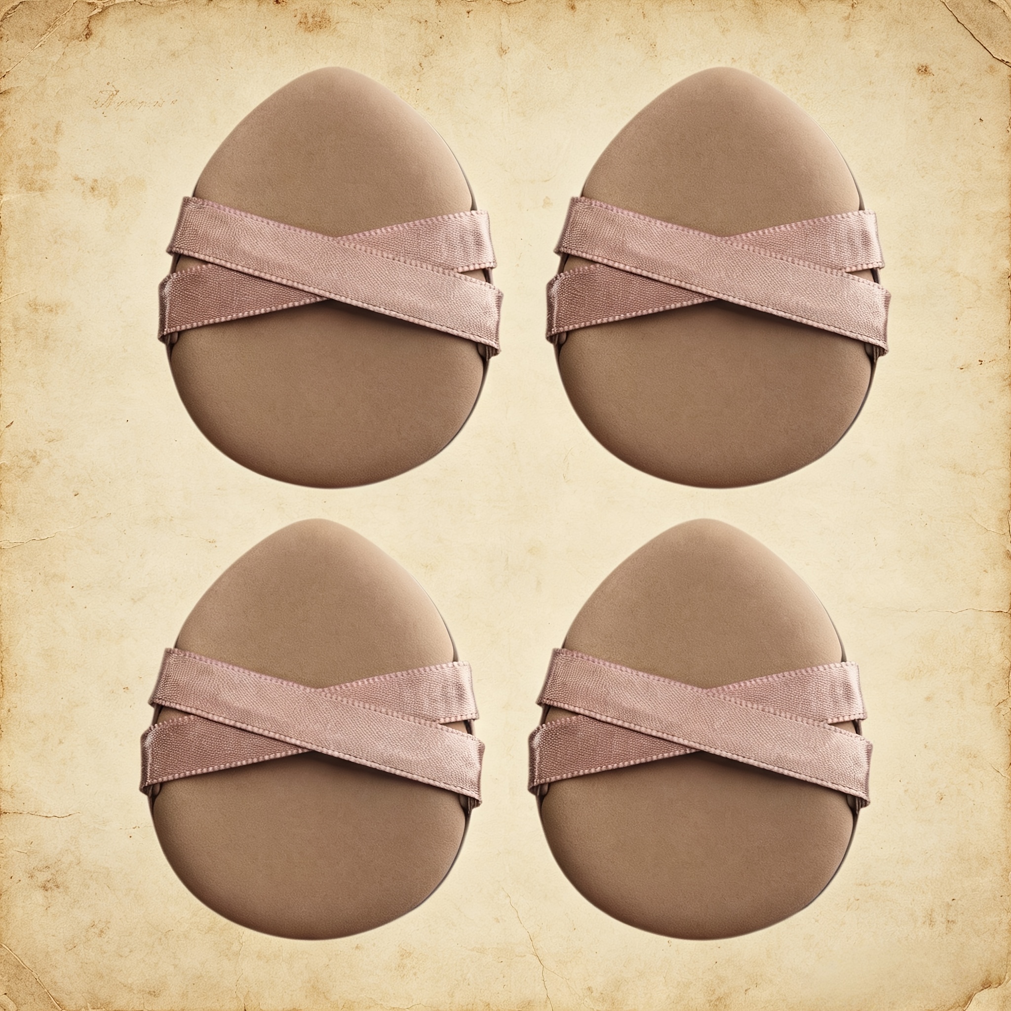 TEMU Set Of 4 Reusable Makeup Sponges With Dual Straps - Soft, Comfortable, And Lightweight, Perfect For A Flawless Look, Suitable For And Foundation