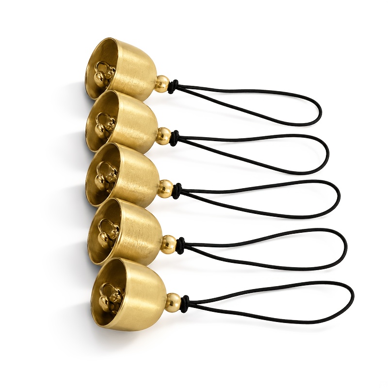 TEMU Set da 5 sonagli dorati, sonagli da porta in metallo durevole, decorazione Shui per casa, giardino, finestra , suono