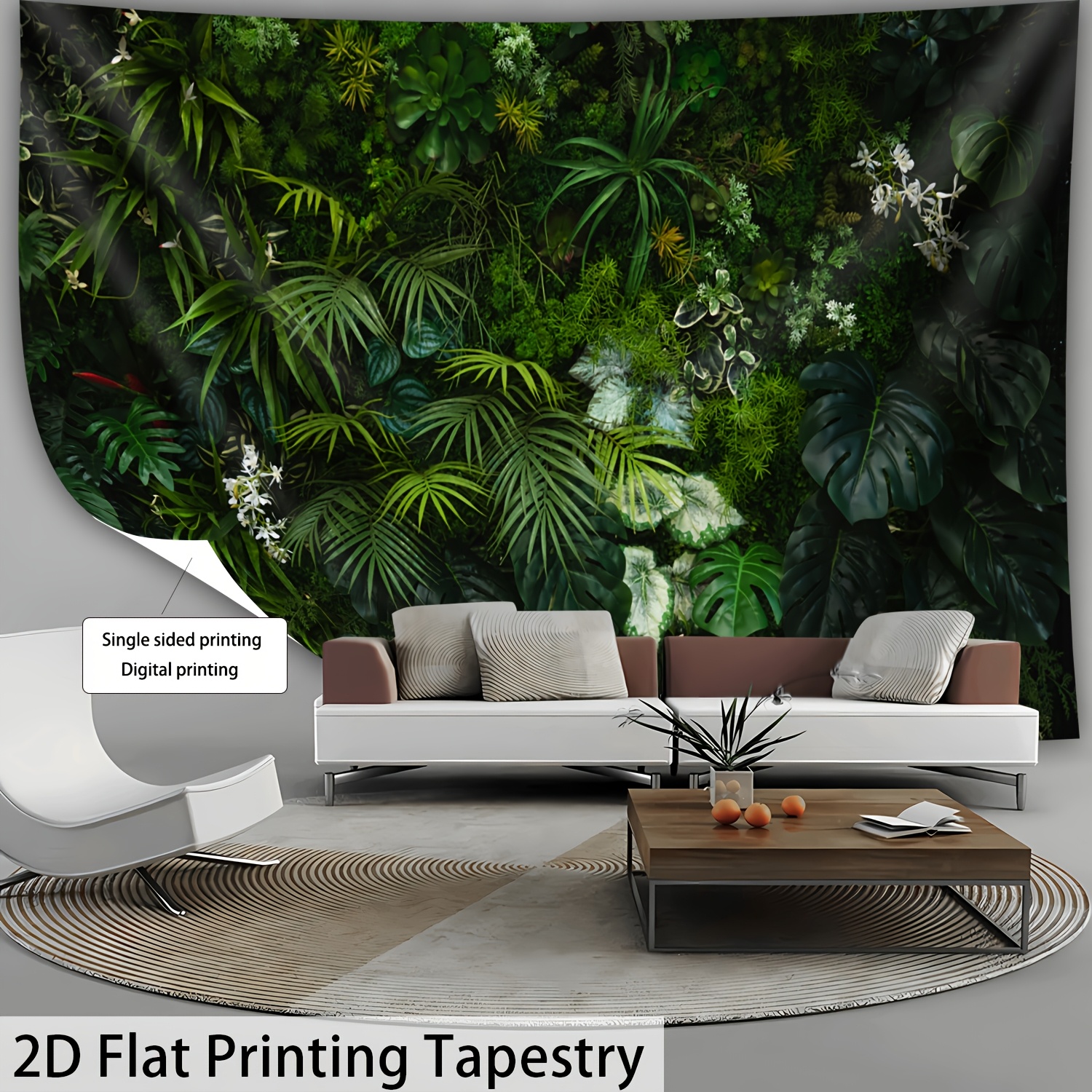 Tropical Plant Pattern Wall Tapestry Large Hd Polyester Decor_voghion.com