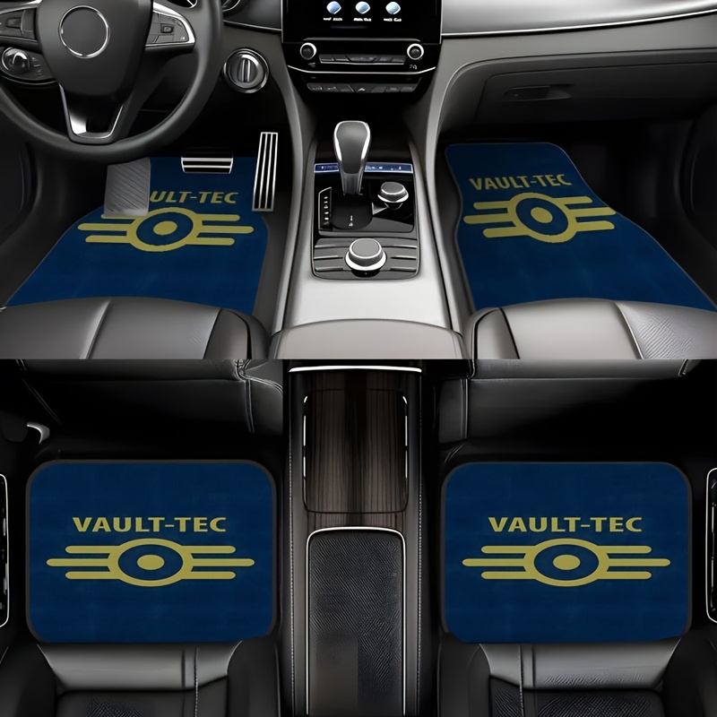 TEMU 4pcs Themed Car Liners - Anti-slip Carpet Suitable For Vehicle Front/rear, Iconic Vault, Easy To -friendly For Driver & Passenger Seats, For Car