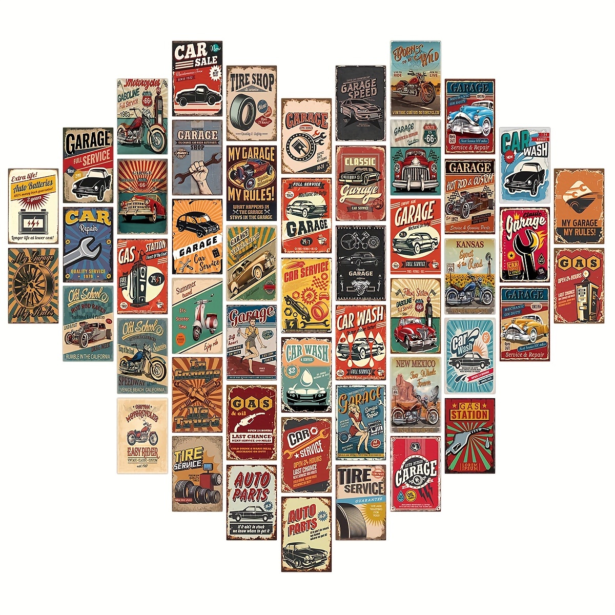 

50pcs Car Posters Kit - , 4x6 , Car Pictures, Printed , For Decor / Supplies, For Car Enthusiasts