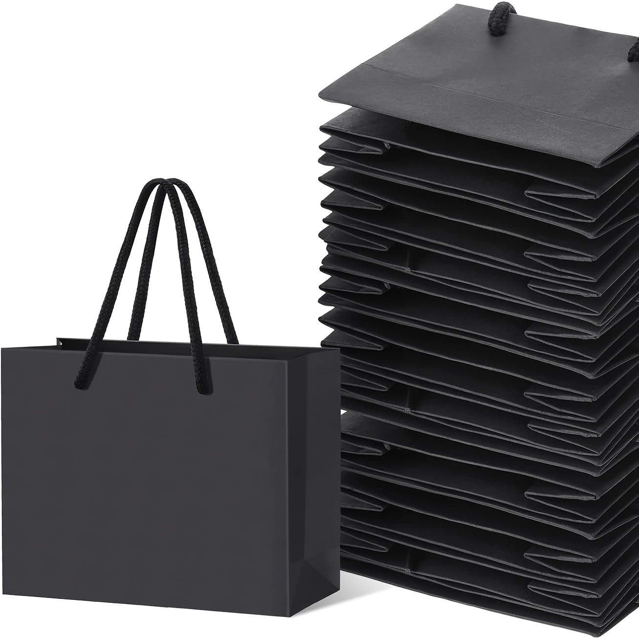 TEMU Gift For Her/him 12-pack White Black Large Size Handbag Gift Bags With Handles, 9.45 X 6.69 X 3.94 Inches (. 24 X 17 X 10 Cm) Paper Gift Bags,