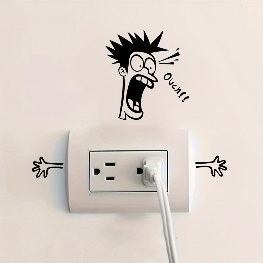 1pc Fun Character Pvc Wall Decal - No-electricity Needed, Durable Plastic Home Decor Sticker With "!" Room, Bedroom, Bathroom, Reusable & Self-adhesive, , Wall Art, Wall Decor
