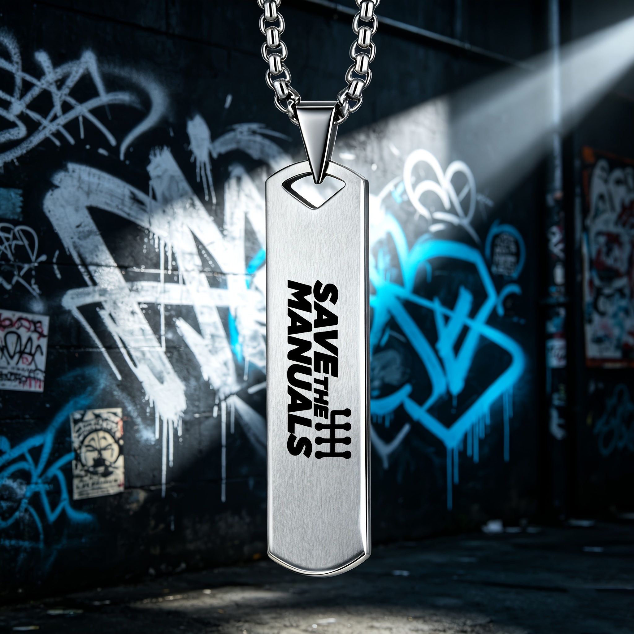Shift Lever Pattern Design Pendant Necklace, Fun Gift