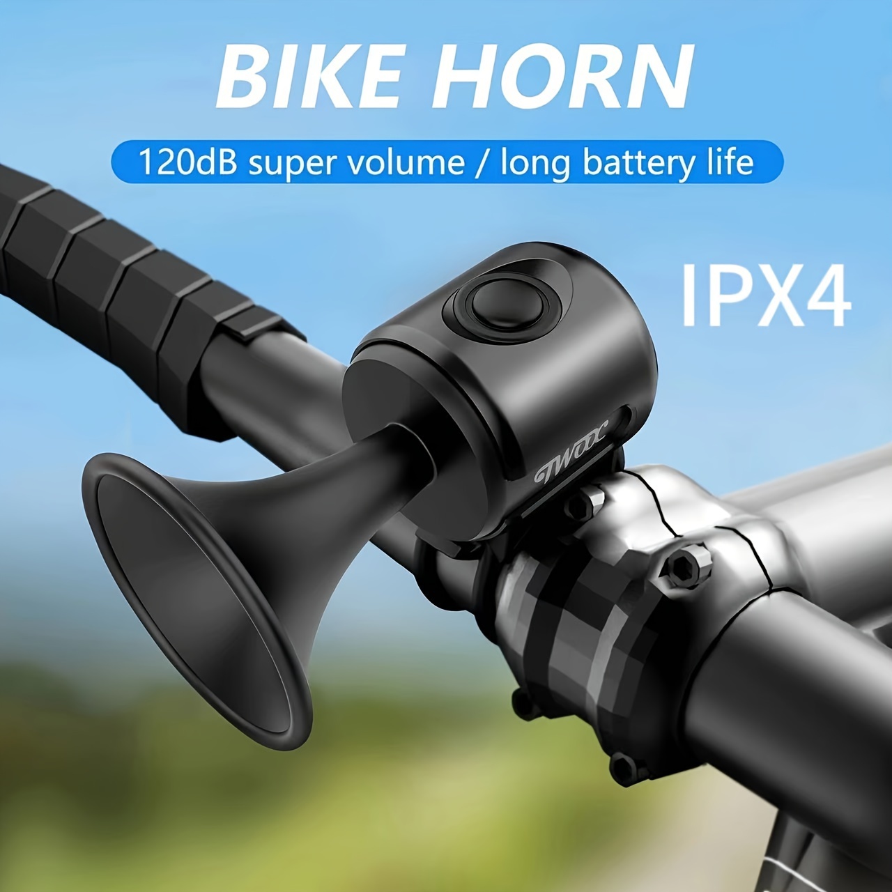 

1pc Modern Abs Bicycle Horn With 120db , Ipx4 Waterproof, Battery Powered Bike Alarm For Bikes - Essential Cycling Accessory For Christmas, , Thanksgiving, New Year Gift