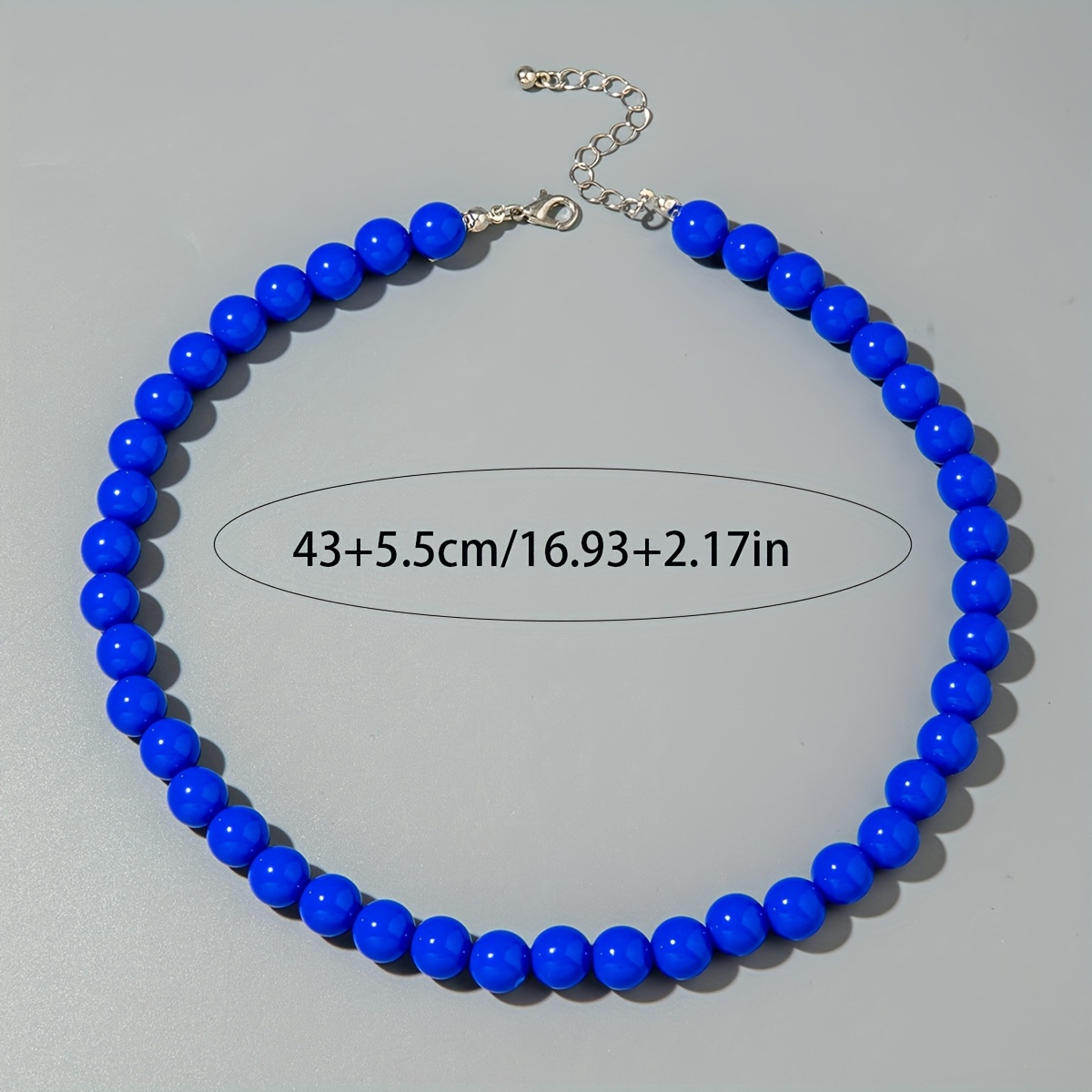 Dopamine-Colored Acrylic Round Beaded Chain Necklace
