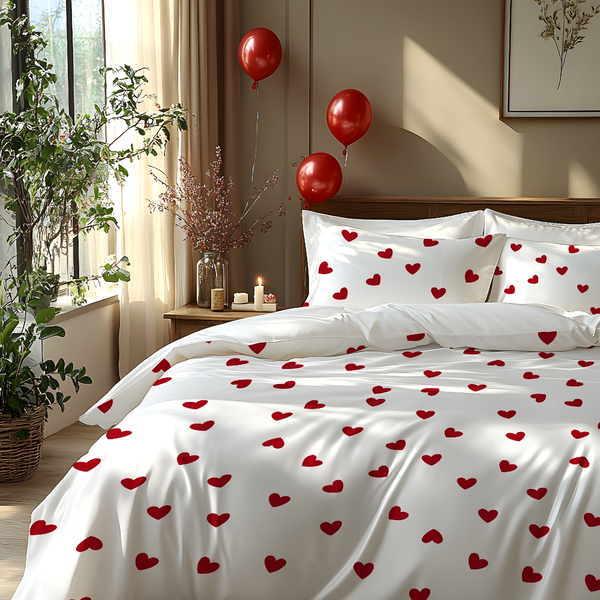 TEMU 2/3pcs Bedding Duvet Cover Pillowcase Set, Christmas New Style Love Is , Heart Theme Design Pattern, 3d Stereoscopic Brushed Duvet Cover Set