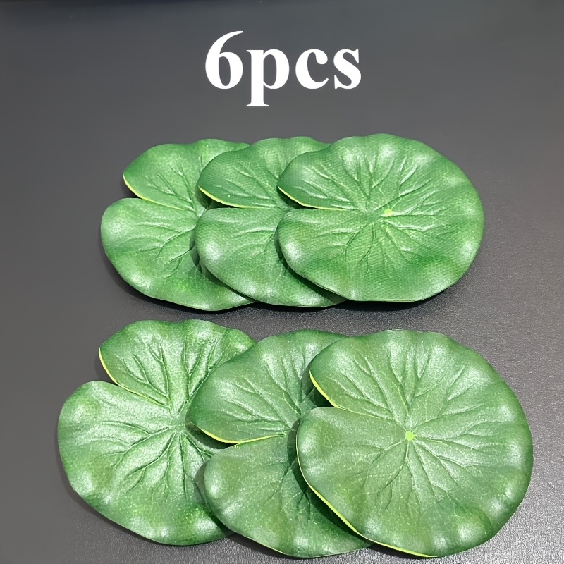 6pcs Artificial Lily Pads - Realistic Floating Water Lilies For , Koi Fish Tanks, , And Aquarium Decorations