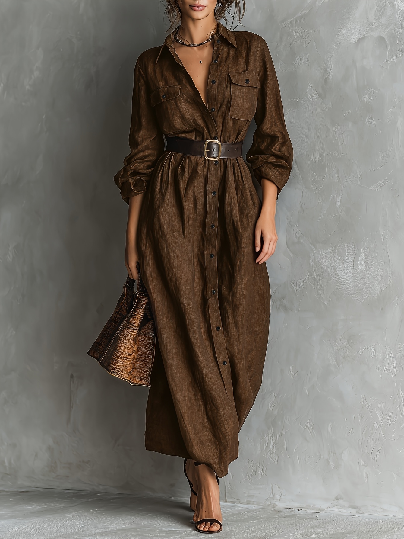 chocolate brown shift dress Shaya Asymmetric Scarf-Detail Midaxi Dress in Chocolate Brown  Oh Polly US