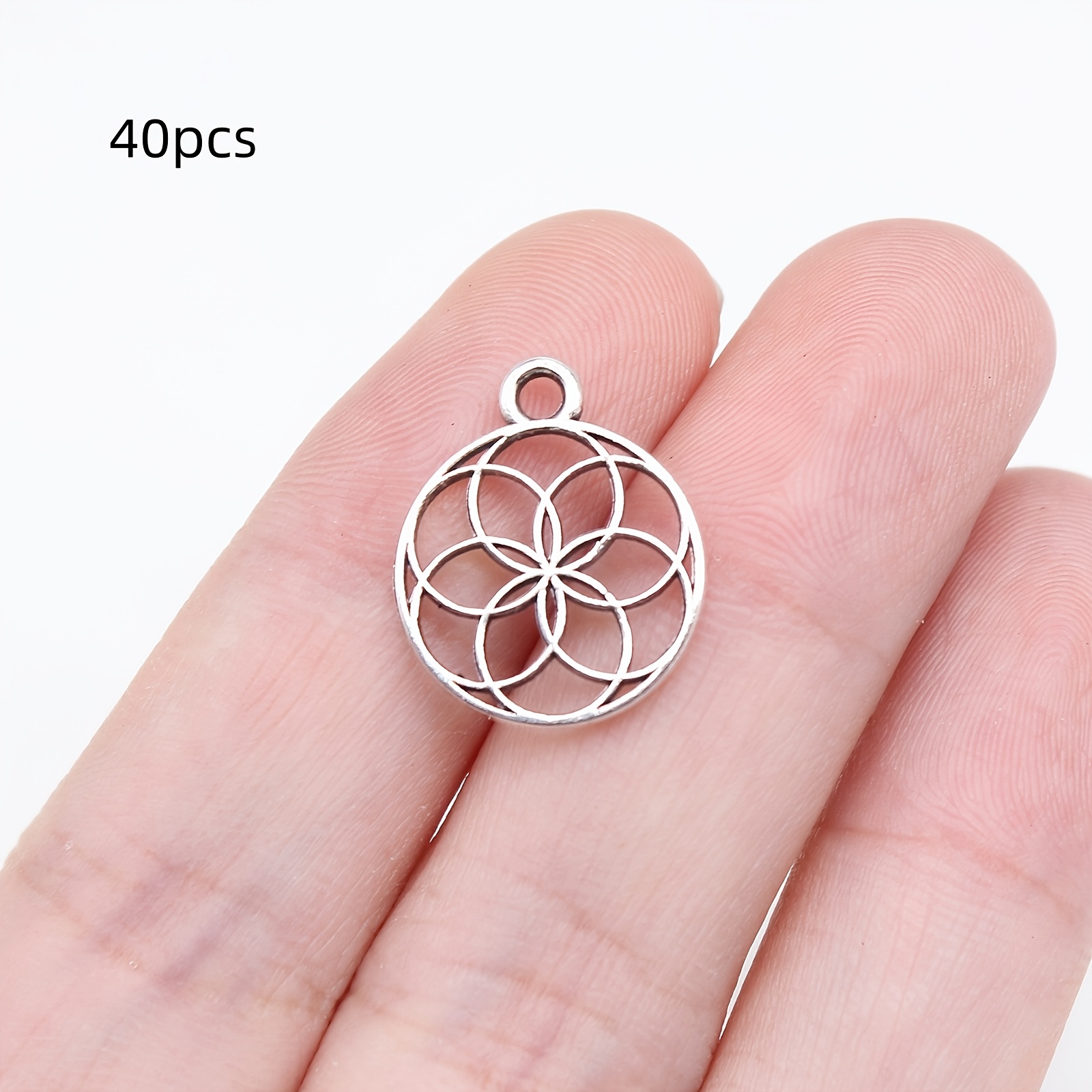 E-shop 40 Stück Exquisite Hohle Blumen Charm Anhänger, Schmuck Zubehör im Bohemian Stil, Handgefertigtes Schmuckherstellung Armband, Halskette, Ohrring