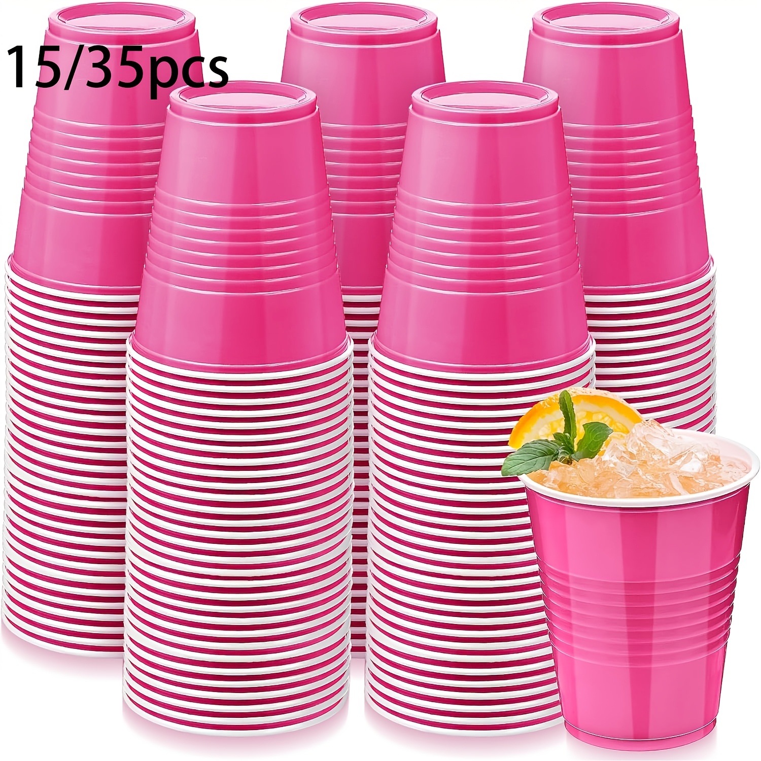 15/35pcs 12oz Hot * Plastic Cups, Disposable Cups for Party, Heavy Duty  Cups, Shot Cups for Wedding, Birthday, Beer Taste Serving Snack Sample *  Barbecues, Picnics, Outdoor, Camping, Mother's Day, ...