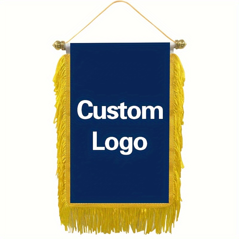 TEMU [customized] 1pc, Custom Hanging Flag, Polyester Fiber Digital Printing And Dyeing Indoor Flag, Holiday Flag Including Flagpole