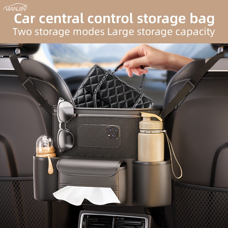 

Pu Leather Car Seat Middle Storage Net Pocket, Armrest Box Storage Bag, Car Seat Back Storage Bag, Organizing Bag