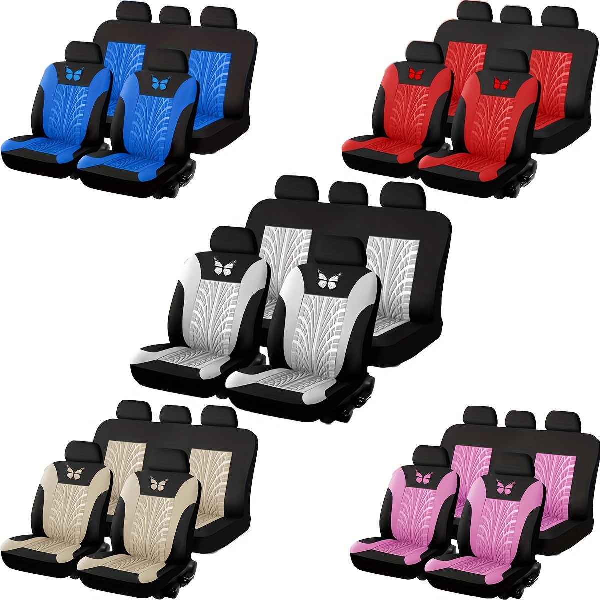 

Fit 9pcs Car Seat Covers Set - & , - For Car Enthusiasts