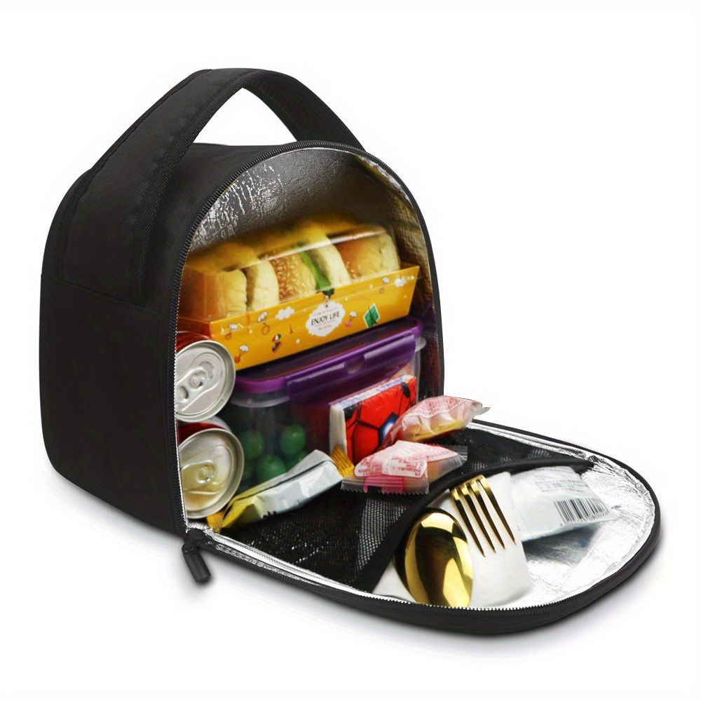 TEMU 1pc Of School Supplies, A Portable Black Lunch Tote Bag Designed For Adults, Suitable For Bento Boxes And Keeping Food Cool. (non-food Contact)