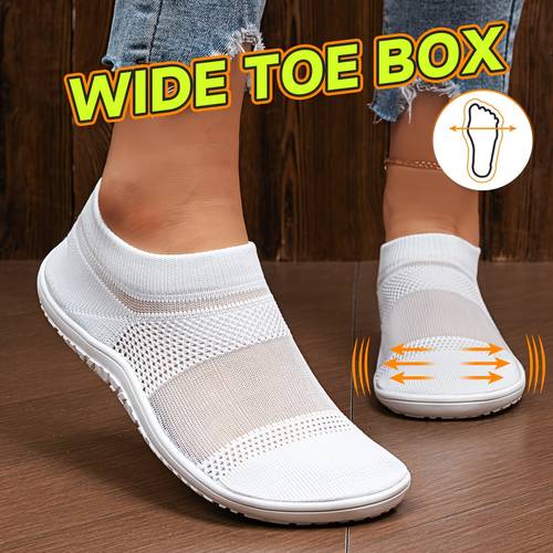 ultra drop barefoot sneakers womens wide toe design lightweight slip resistant casual shoes breathable knit for walking washable movement style