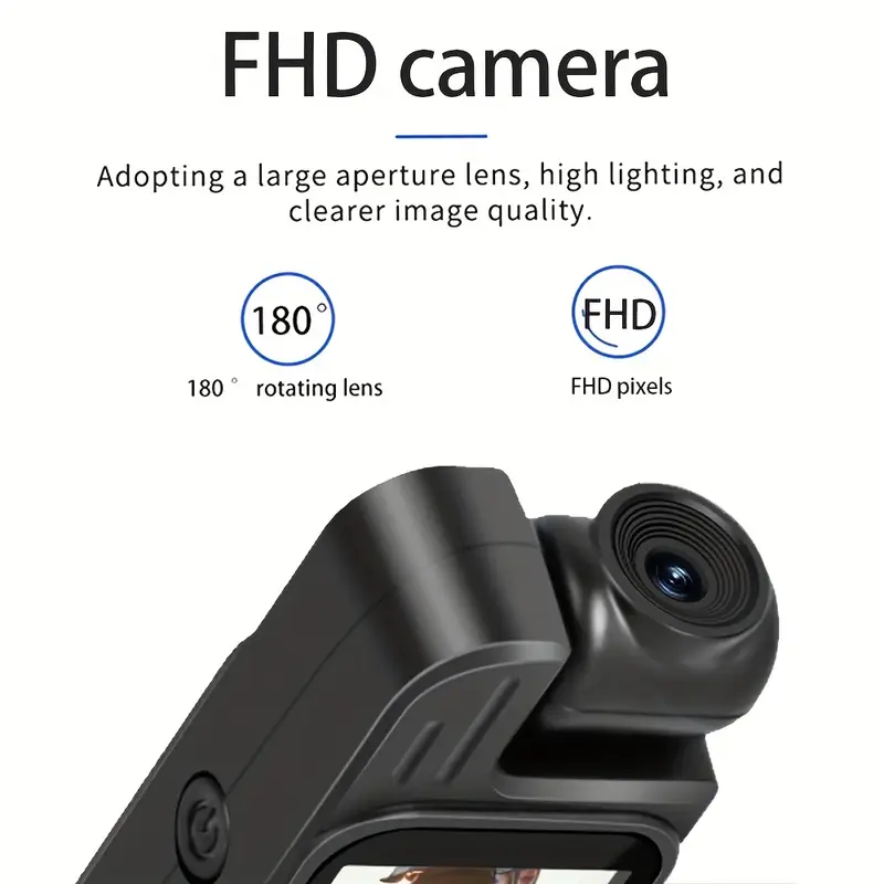 full hd mini pocket camera 180 rotatable fisheye lens color lcd display long with 32gb card traffic riding and outdoor sports recorder rechargeable 1200mah battery extra long recording perfection details 2