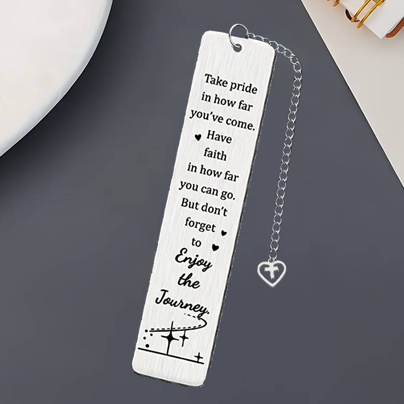 TEMU A Chic Stainless Steel Bookmark Featuring Motivational Sayings, Ideal As A Present For Coworkers
