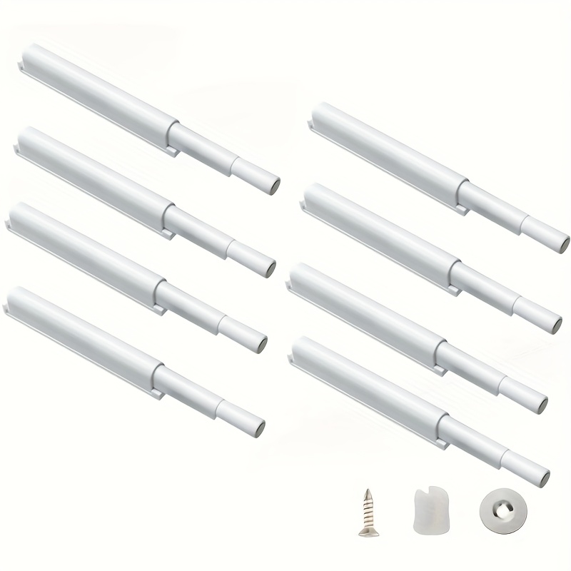 Image of 4/8pcs Magnetic Push Latches For Doors - , Cabinet & Drawer Catch - Polished Metal End, Ideal For Kitchen Cabinets, Furniture & Wardrobes
