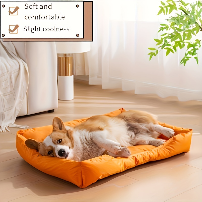 

Waterproof Summer Dog Mattress: Cool, Breathable, And All-purpose - Comfortable Soft Cotton Rectangular Dog Bed With Memory Foam, Suitable For All Dog Sizes