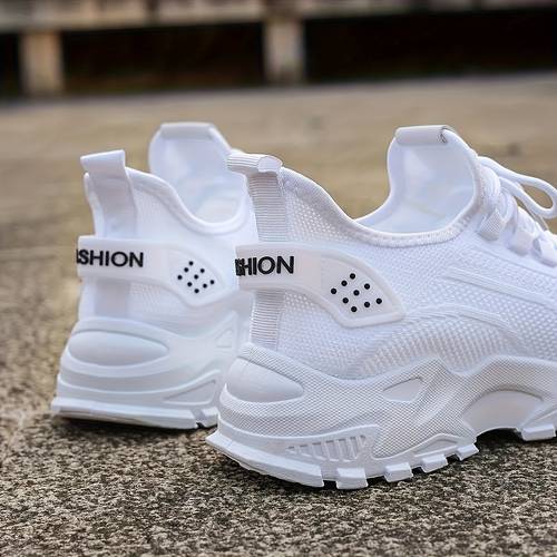 womens breathable knit running sneakers lightweight and comfortable lace sole white low toe suitable for year round casual wear and light sports activities